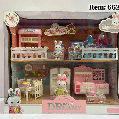 اسباب‌بازی ست خانه خرگوش بزرگ با میز و یخچال و بستنی فروش ۶۶۲۶