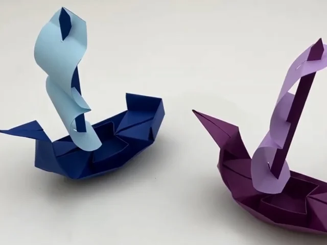 چطور با تا کردن کاغذ یک قایق بادبانی اوریگامی زیبا بسازیم!