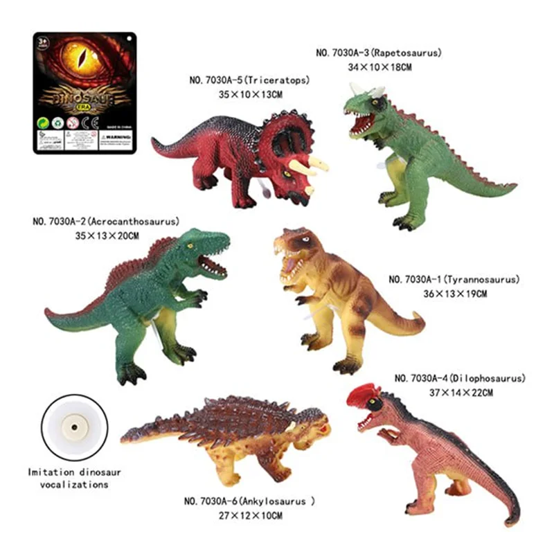انواع دایناسورهای گوشتی صدادر در شش طرح و مدل کد 05034