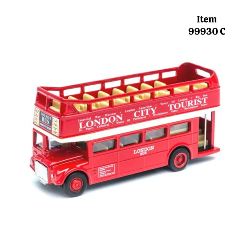 ماکت فلزی اتوبوس لندن بدون سقف برند ویلی ۹۹۹۳۰C تک رنگ